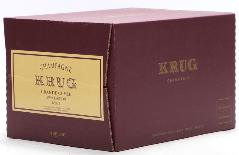 6 bts. Champagne “Grande Cuvée 167th Edition”, Krug A (hf/in). Oc.