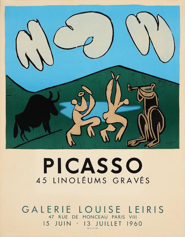 Pablo Picasso 45 Linoléums gravés Lithographic poster