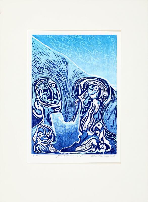 Finn Pedersen Blue dreams I Woodcut