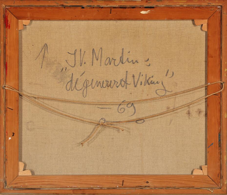 J.V. Martin Composition. Signed on the reverse J.V. Martin. Oil on