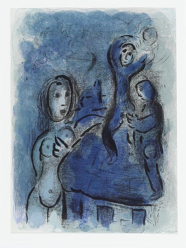 Marc Chagall Ahasuerus sends Vashti away Lithograph