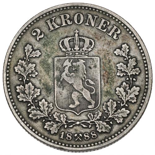 Norway, Oscar II, 2 kr 1888, NM 20. – Bruun Rasmussen Auctioneers