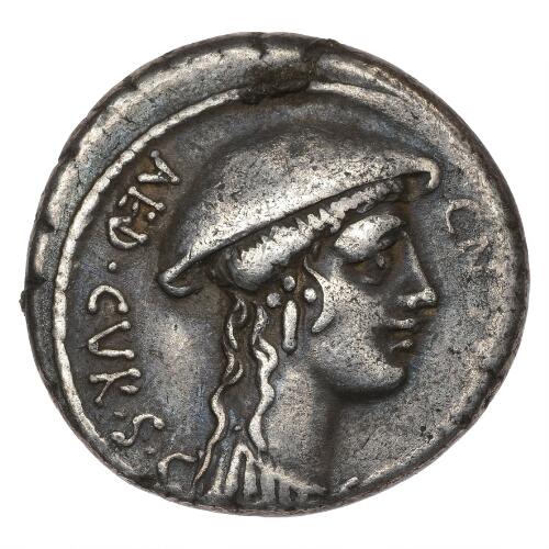 Roman Republic, Cn. Plancius, 55 BC, Denarius, Rome, 3.85 g, Cr 432/1 ...