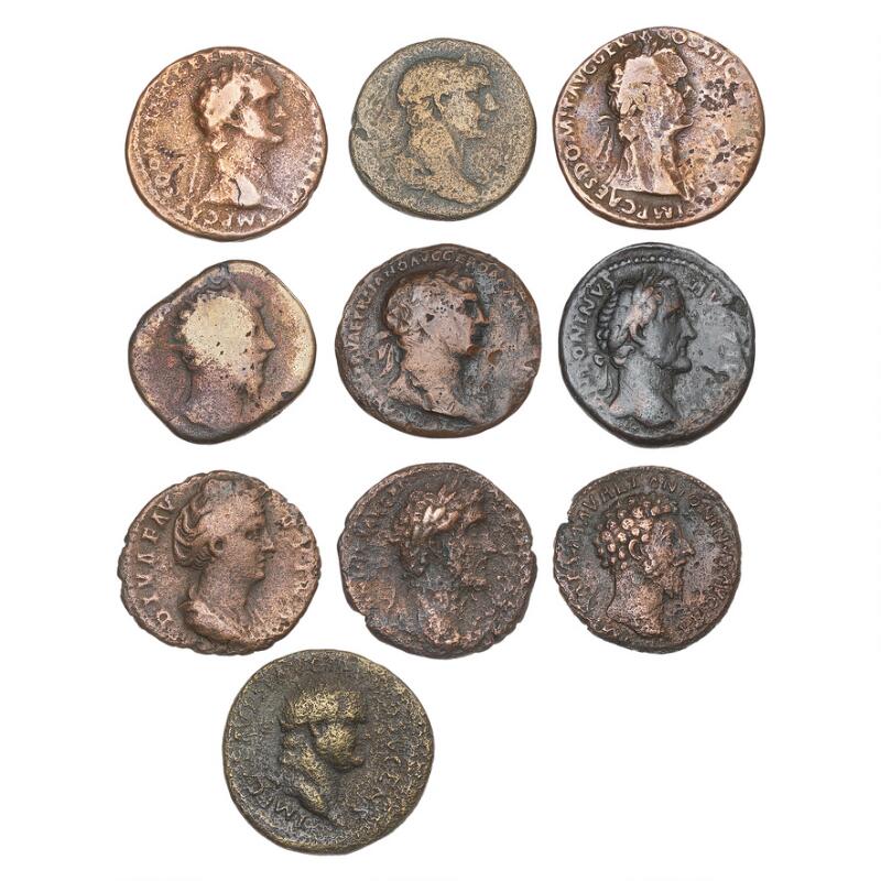 Roman Empire, coll. of As and Dupondius from Vespasian, Domitian, Trajan...