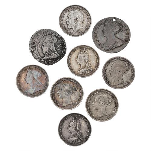 SOLD. England, collection Threepence incl. 1582, 1874, 1875, 1877, 1879 ...