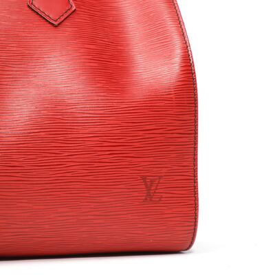 Sold at Auction: Louis Vuitton, LOUIS VUITTON RED EPI NOE SHOULDER BAG