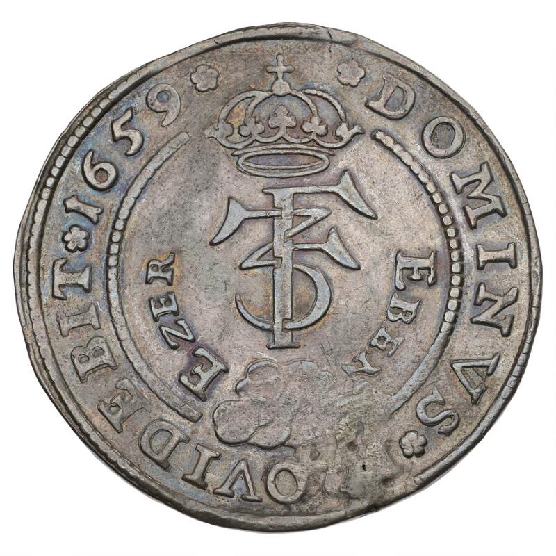 Frederik III, 4 mark / krone 1659 “Eben Ezer”, H 98, S 32, Aagaard 74.1...