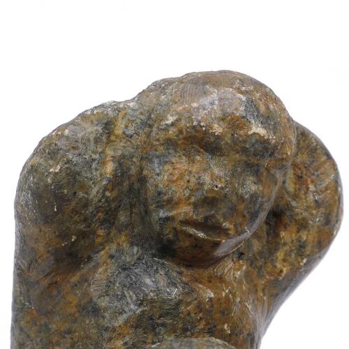 Alibak Johansen: Two carved soapstone figures. Signed. Alibak. H. 11-12 ...