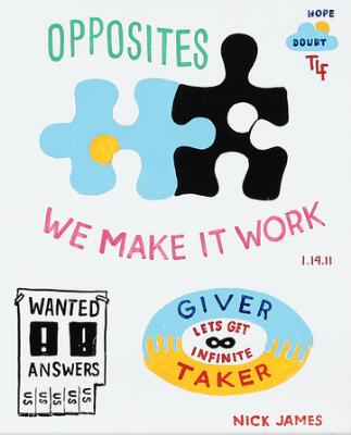 Stephen Powers Opposites Enamel on metal