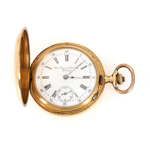 Urban Jürgensen & Sønners Eftf.: Half-hunter case pocket watch of 18k ...