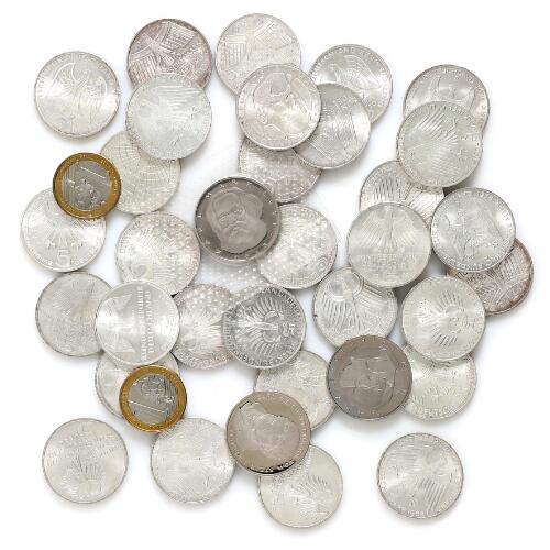 SOLD. Germany, collection 5 Mark from the period 1967-1983; and Denmark ...