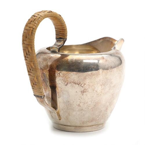 SOLD. Ib Bluitgen A sterling silver creamer with bamboo wound handle