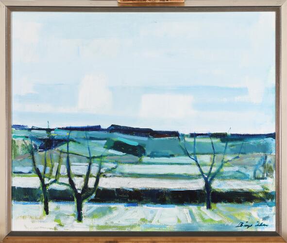 SOLD. Børge Ibsen: Landscape, winter. Signed Børge Ibsen. Oil on canvas ...