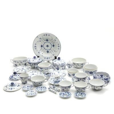 Bonhams : A Royal Copenhagen porcelain blue and white assembled