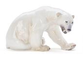 Knud Kyhn: Polar bear, porcelain figure. 1857. Bing