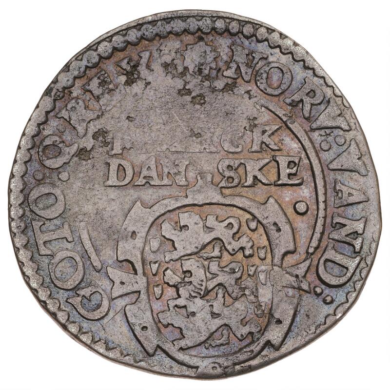 Christian IV, Glückstadt, mark 1627, H 173 - rare date – Bruun