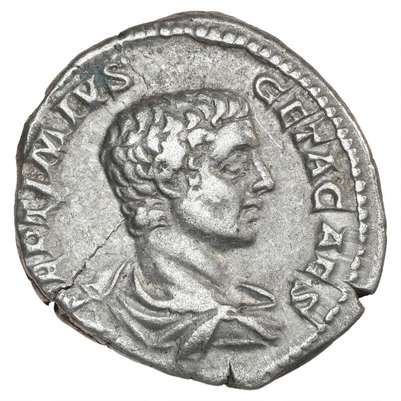 Roman Empire, Geta, Caesar, 198-209, Denarius, Rome, PONTIF COS II