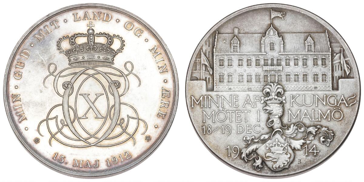 SOLD. Christian X, Start of Reign 1912, by Lindahl, LEB 16624, Ag