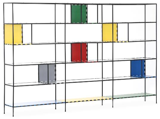 SOLD. Poul Cadovius: “Abstracta”. Shelf system in three sections