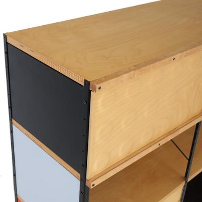 Charles Eames, Ray Eames: Wall unit with black lacquered metal