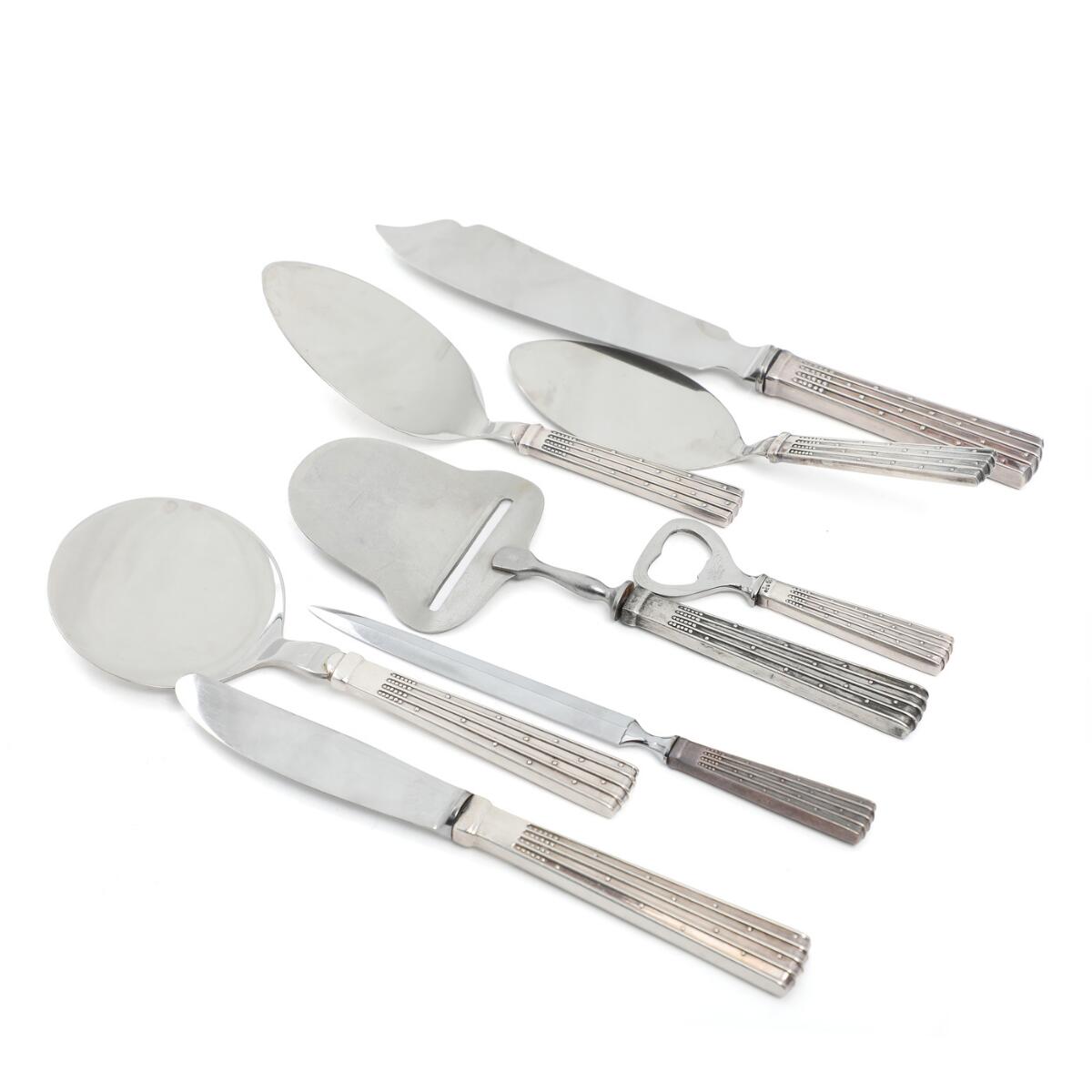 Jens H. Quistgaard: "Champagne". Silver and sterling silver cutlery. Made by O. V. Mogensen. (33)