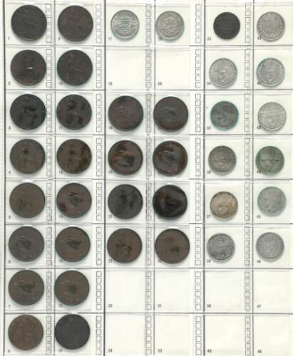 England, collection of coins, as well as France in album – Bruun ...