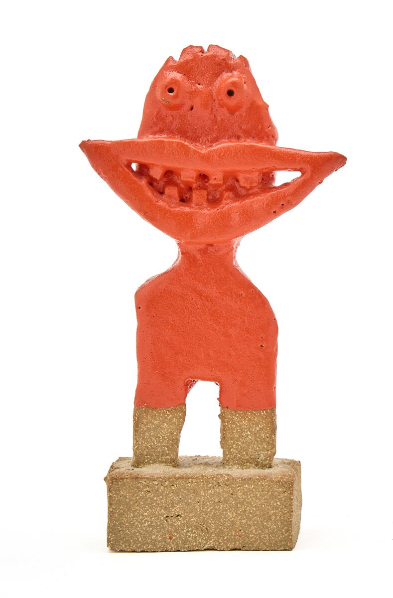 Leif Sylvester: "Laughing boy". Signed Sylvester. Painted ceramic. H. 15 cm.