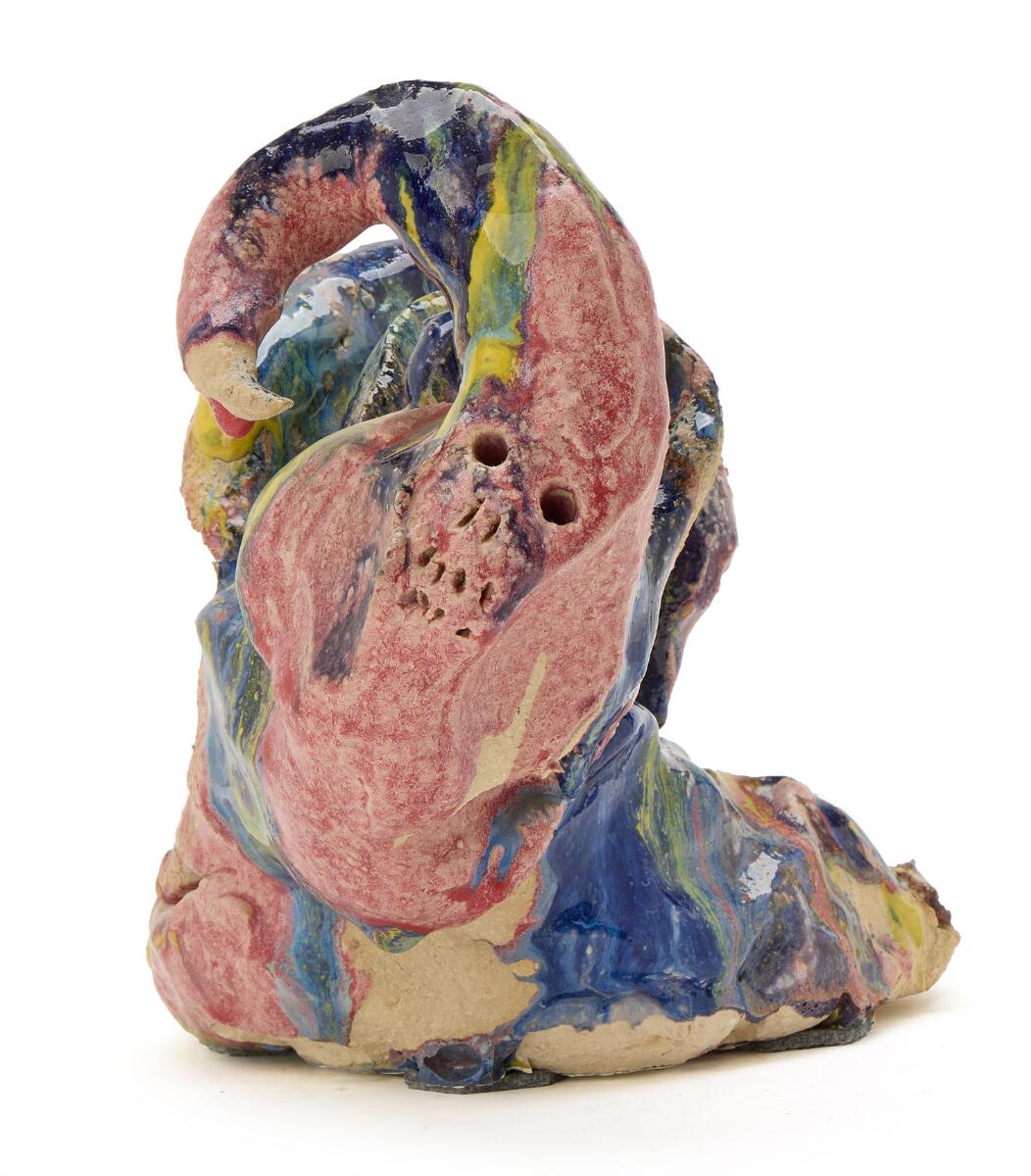 Frederik Næblerød: "Creature", 2021. Unsigned. Partly glazed stoneware. H. 22 cm. W. 20 cm. D. 29 cm.