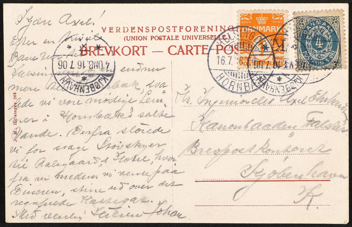 1902. 4 Øre, grey/blue, wmk. III, inverted frame and Numeral. 1