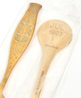 A collection of sterling silver anniversary and christmas cutlery