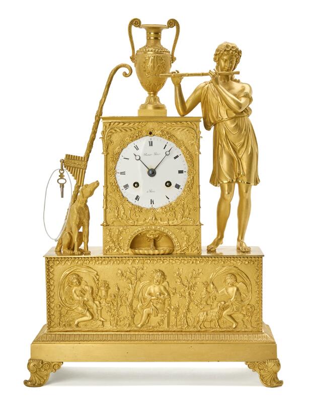 Jean-Nicolas Picnot: A French Empire gilt bronze mantel clock