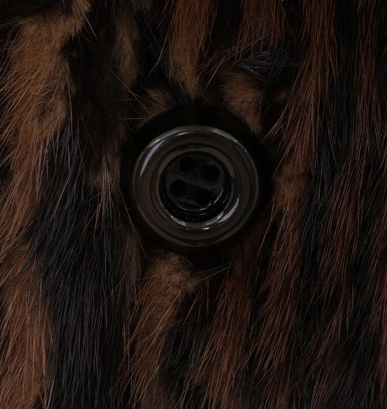 Birger Christensen: A short fur jacket of two-toned brown sewn