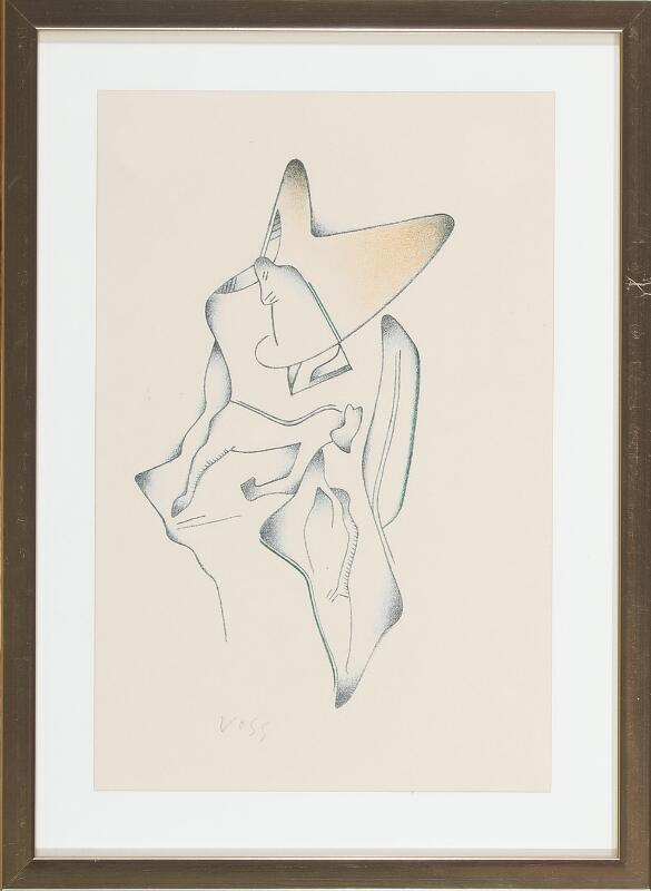 Jan Voss: Untitled. Signed Voss. Lithograph in colours. Sheet size