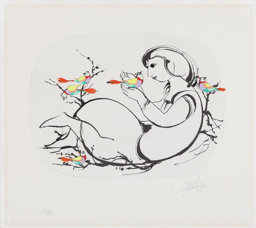 Bjørn Wiinblad: Two compositions. Both signed Bjørn Wiinblad 84