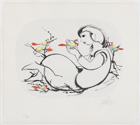 Bjørn Wiinblad: Two compositions. Both signed Bjørn Wiinblad 84