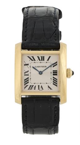 Cartier: Tank Française af 18 kt. guld, ref. 1821. Quartz værk, kaliber 157.06. 1997.