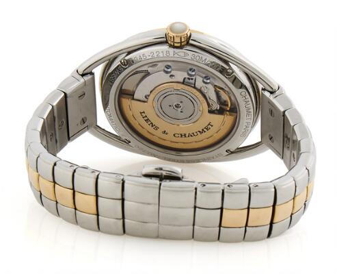Chaumet: Liens of 18k red gold and steel with diamond-set dial and
