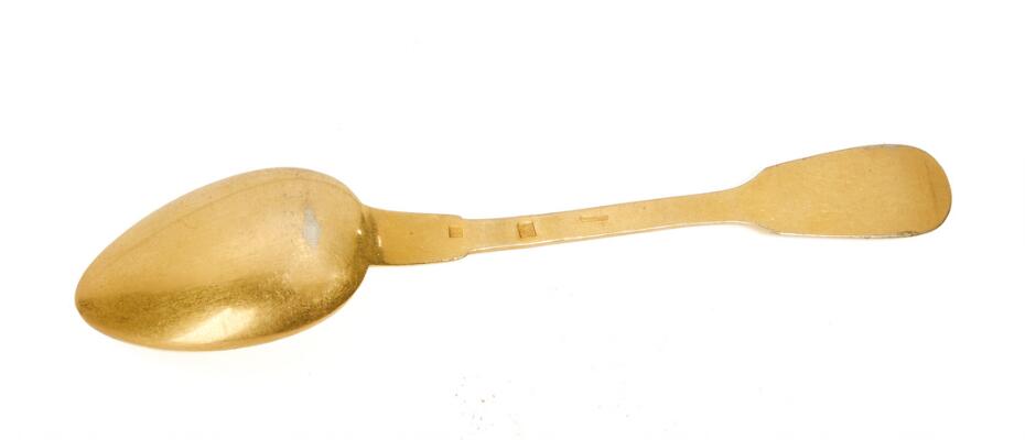 A Ducal set of twelve gilded NPNS coffee spoons. Christofle, Paris