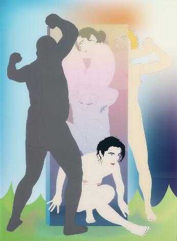 Florian Merkel: "Leben in Gemeinschaft", 2007. Signed on the reverse. Computergraphic laid down on aluminum. 125 x 90 cm. Unframed.
