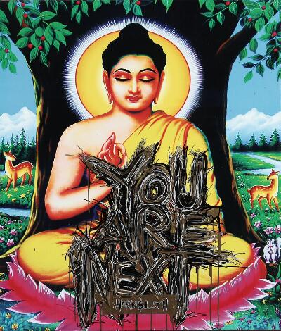 Kristian von Hornsleth: "You are next". Signeret Hornsleth. Akryl på lærred. 140 x 120 cm. Uindrammet.