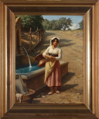 N. F. Schiøttz-Jensen: An Italian woman fetching water from a