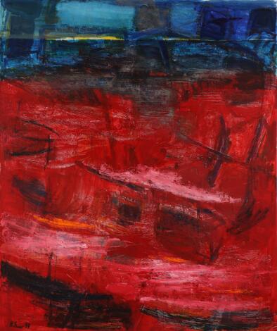 Kari Svensson: Untitled. Signed KS, 94. Oil on canvas. 200 x 180 cm.
