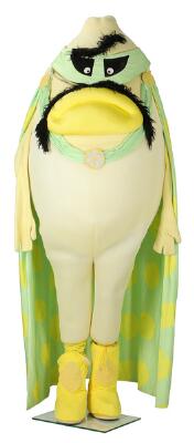'Citronen' (lemon) -- Costume from the Danish TV show 'Hvem holder masken' (can you keep a straight face; 2021–2022). Made of artificial materials, etc. H. 185 cm.