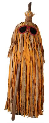 'Kost' (broom) -- Costume from the Danish TV show 'Hvem holder masken' (can you keep a straight face; 2021–2022). Made of artificial materials, etc. H. 235 cm.