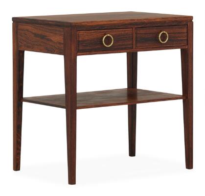 A side table in rosewood. Front with two drawers with brass handles. Udført hos Lysberg, Hansen og Therp. H. 57,5 cm. W. 55 cm. D. 38 cm.
