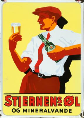 “Stjernens Øl og Mineralvande” enamel sign. 70×50 cm.