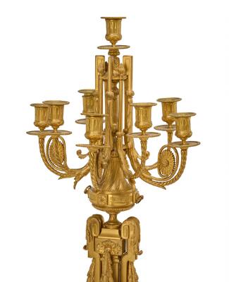 A large French gilt bronze mantelpiece. Louis XVI style, late 19th