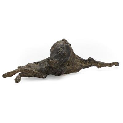 John Olsen (b. Roskilde 1938, d. Herringe 2019), Lamb. Unsigned. Patinated bronze. H. 8. L. 31.5 cm.
