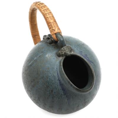 SOLD. Arne Bang: A round stoneware pitcher modelled with fabulous