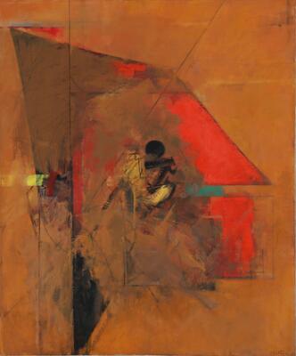 Albert Bitran (b. Istanbul 1931, d. Paris 2018), “Ocres”, 1985. Signed Bitran; signed on the reverse Bitran 85 with title. Oil on canvas. 91×75 cm.